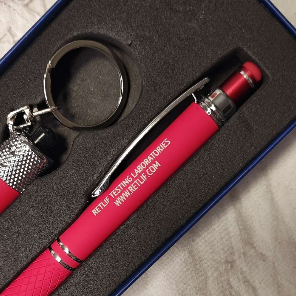 Red Pen and Flashlight Keychain Set - Picture 3 of 3